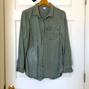Distressed button down shirt